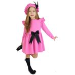 Parla Kids Kız Çocuk Sofia Pamuklu Fiyonk Detaylı Abiye Elbise ve Kep Takım – Özel Günler ve Mezuniyet için Şık Tasarım (Pembe, 7-8 Yaş)