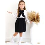 Parla Kids Kız Çocuk Uzun Kollu Siyah Etek Ekru Bluz Fular 29 Ekim Takım