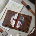 Parla Leather Pasaport Cüzdan V2 El Yapımı Hakiki Gerçek Deri Pasaport Kılıfı Cüzdan Kartlık Kadın Erkek - Model 2 - Taba