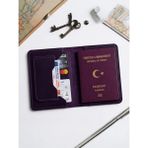 Parla Leather Pasaport Cüzdan V3 El Yapımı Hakiki Gerçek Deri Pasaport Kılıfı Cüzdan Kartlık Kadın Erkek - Mor - Model 3