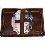 Parla Leather Pasaport Cüzdanı Kılıfı El Yapımı Hakiki Gerçek Deri Pasaport Kılıfı Cüzdan Kartlık Kadın Erkek - Taba - Model 1