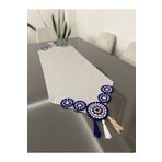 Parla Life El Örgülü Madala Desenli Linen Kumaş Runner ( Özel Ölçü Yapılır )
