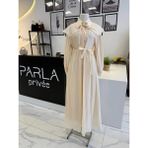 Parla Prive Parla Yakası Şal Detaylı Elbise - Bej - 38