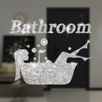 Parlak Banyo Stickerı, Banyo Ev Kapı Glitter Stickerı, Yapışkanı Bırakmadan Çıkarılabilir, Oda Ev Stickerı