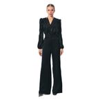 Parlak Çizgili Bodysuit Bluz - SİYAH
