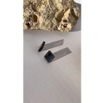 Parlak Füme Renkli Orta Boy Kare Şekil Gold Aksesuarlı Epoksi Küpe El Yapımı Hediyelik