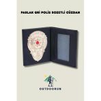 Parlak Gri Polis Rozetli Cüzdan