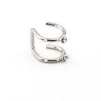 PARLAK GÜMÜŞ RENKLİ EARCUFF KIKIRDAK KÜPE TAŞLI SARMAL EX090