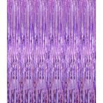 Parlak Işık Mor Saçaklı Perde - 2 adet 3,3 ft x 8 ft Metalik Tinsel Folyo Parti Flamalar | Photo Booth Backdrop Sahne Doğum Günü Düğün Gelin Duş Bebek Duş Bekarlığa Veda Partisi Dekor
