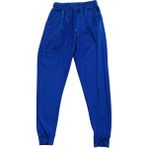 Parlak Kadife Cepli Pantolon Eşofman Pijama Altı Unisex Lastikli Paça Mavi - --Beyaz - 2XL
