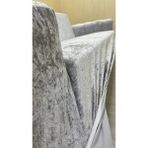 Parlak Kadife Geometrik Desenli Koruyucu Giydirme Koltuk Örtüsü - Gümüş Gri - 3+2 (2 Parça Set) - 10 x 10 cm - Gümüş - Gri
