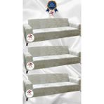 Parlak Kadife Geometrik Desenli Koruyucu Giydirme Koltuk Örtüsü - Krem - 3+3+3 (3 Parça Set) - 10 x 10 cm