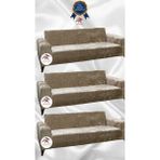 Parlak Kadife Geometrik Desenli Koruyucu Giydirme Koltuk Örtüsü - Vizon - 3+3+3 (3 Parça Set) - 10 x 10 cm