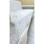 Parlak Kadife Geometrik Desenli Koruyucu Kolsuz Koltuk Örtüsü - Natural - 3+2 (2 Parça Set) - 10 x 10 cm