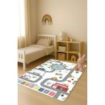 Parlak Kadife Kumaş Dijital Baskı Dot Kaymaz Tabanlı Çocuk Ve Genç Odası Halısı H0733 Renkli 160 X 230