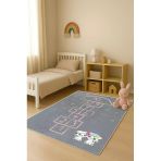 Parlak Kadife Kumaş Dijital Baskı Dot Kaymaz Tabanlı Çocuk Ve Genç Odası Halısı H0750 Renkli 80 X 150