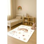 Parlak Kadife Kumaş Dijital Baskı Dot Kaymaz Tabanlı Çocuk Ve Genç Odası Halısı H0778 Renkli 120 X 180