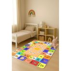 Parlak Kadife Kumaş Dijital Baskı Dot Kaymaz Tabanlı Çocuk Ve Genç Odası Halısı H0841 Renkli 120 X 180