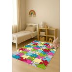 Parlak Kadife Kumaş Dijital Baskı Dot Kaymaz Tabanlı Çocuk Ve Genç Odası Halısı H1136 Renkli 140 X 200