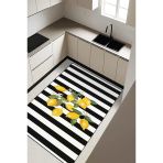 Parlak Kadife Kumaş Dijital Baskı Dot Kaymaz Tabanlı Mutfak Halısı H0041 Renkli 100 X 200