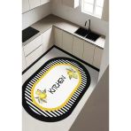 Parlak Kadife Kumaş Dijital Baskı Dot Kaymaz Tabanlı Mutfak Halısı H0300 Renkli 140 X 200
