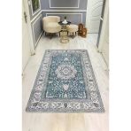 Parlak Kadife Kumaş Dijital Baskı Klasik Desenli Dot Kaymaz Tabanlı Halı H0823 Renkli 80 X 200