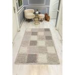 Parlak Kadife Kumaş Dijital Baskı Modern Desenli Dot Kaymaz Tabanlı Halı H1073 Renkli 100 X 200