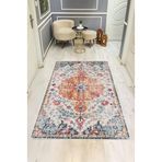 Parlak Kadife Kumaş Dijital Baskı Vintage Desenli Dot Kaymaz Tabanlı Halı H0099
