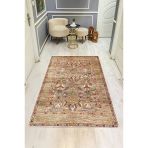 Parlak Kadife Kumaş Dijital Baskı Vintage Desenli Dot Kaymaz Tabanlı Halı H0101 Renkli 100 X 200