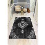 Parlak Kadife Kumaş Dijital Baskı Vintage Desenli Dot Kaymaz Tabanlı Halı H0104