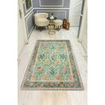 Parlak Kadife Kumaş Dijital Baskı Vintage Desenli Dot Kaymaz Tabanlı Halı H0818 Renkli 120 X 180