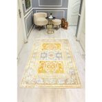Parlak Kadife Kumaş Dijital Baskı Vintage Desenli Dot Kaymaz Tabanlı Halı H1133
