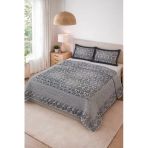 Parlak Kadife Kumaş Kapitoneli Çift Kişilik Yatak Örtüsü Seti (3 Parça) Cky0052 Renkli 240 X 260