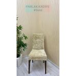 Parlak Kadife Kumaş Standart Işıltılı Lüks Sandalye Koruyucu Örtüsü - Gold - Üç Adet - 40 x 40 cm