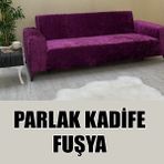 Parlak Kadife Kumaş Üçlü & Çekyat Koltuk Kılıfı - 180 x 230 cm - Fuşya