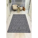 Parlak Kadife Kumaş Vıntage Dijital Baskı Dot Kaymaz Tabanlı Halı H0834 Renkli 80 X 150