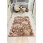 Parlak Kadife Kumaş Vıntage Dijital Baskı Dot Kaymaz Tabanlı Halı H1065 Renkli 80 X 200