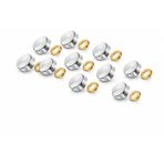 Parlak Krom Metal Vida Kapağı Kapatıcı, 15 mm, Paslanmaz Çelik ve Pirinç Halka, Dekoratif Vida Gizleme Tapası, 10 Adet