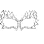 Parlak lüks elmas taklidi parti maskeli balo gelin maskesi Venedik maskeli balo Cadılar Bayramı Karnaval parti metal maske Beyaz, Beyaz, 均码