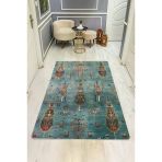 Parlak Parlak Kadife Kumaş Dijital Baskı Etnik Desenli Dot Kaymaz Tabanlı Halı Kumaş Dijital Baskı Dot Kaymaz Tabanlı Mutfak Halısı H0817 Renkli 80 X 200