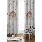 Parlak Saten Mikro Kumaş Çift Kanat Çocuk Odası Fon Perde Takımı Prd0034 Renkli 140 X 270