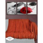 Parlak Şönil Kiremit Çift Taraflı Koltuk Çekyat Örtüsü Şalı - 175 x 215 cm