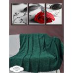 Parlak Şönil Zümrüt Yeşili Çift Taraflı Koltuk Çekyat Örtüsü Şalı - 175 x 215 cm