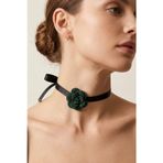 PARLAK TAŞLI ÇİÇEK CHOKER KOLYE