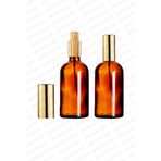 parlakcam 100ml Altın Renkli Metal Lüx Sprey Şişe, Parfüm Kolonya vb İçin Sızdırmaz Amber Cam Şişe 1 Adet