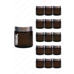 parlakcam 100ml amber krem kavanozu cam krem kutusu beyaz mat gümüş koruma kapaklı 100cc cam kavanoz (15 adet)
