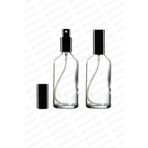 parlakcam 100ml Siyah Renkli Metal Lüx Sprey Şişe, Parfüm Kolonya vb İçin Sızdırmaz Şeffaf Cam Şişe 1 Adet