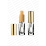parlakcam 10ml Altın Renkli Full Metal Lüx Sprey Şişe, Parfüm Kolonya vb İçin Sızdırmaz Şeffaf Cam Şişe 1 Adet