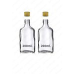 parlakcam 200ml Cold Brew Kahve Şişesi Sızdırmaz Gold Kapaklı Matara Cam Yassı Şişe Sıvı Gıdalara Uygun 2 Adet