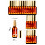 parlakcam 30ml Altın Renkli Full Metal Lüx Sprey Şişe, Parfüm Kolonya vb İçin Sızdırmaz Amber Cam Şişe 20 Adet